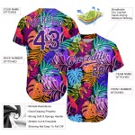 Custom White Purple-White 3D Pattern Design Hawaii Palm Trees Authentic Baseball Jersey Custom White Purple-White 3D Pattern Design Hawaii Palm Trees Authentic Baseball Jersey