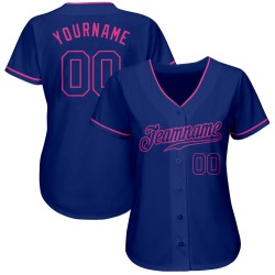 Authentic Royal Royal-Pink Jersey Custom Baseball Authentic Royal Royal-Pink Jersey Custom Baseball