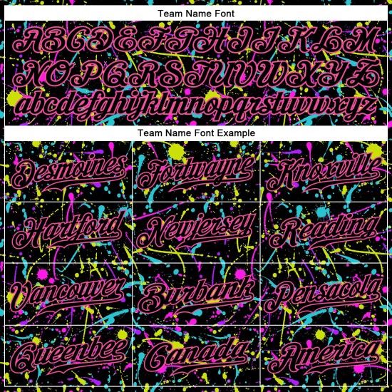 Custom Graffiti Pattern Black-Pink 3D Neon Splatter Authentic Baseball Jersey Custom Graffiti Pattern Black-Pink 3D Neon Splatter Authentic Baseball Jersey
